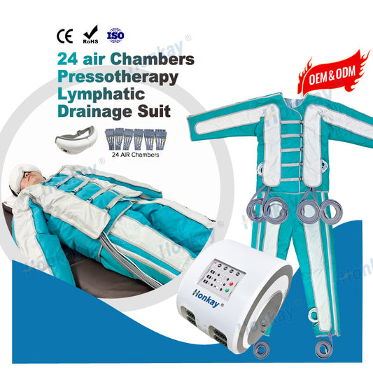 Pressotherapy machine with compression therapy for lymphatic drainage