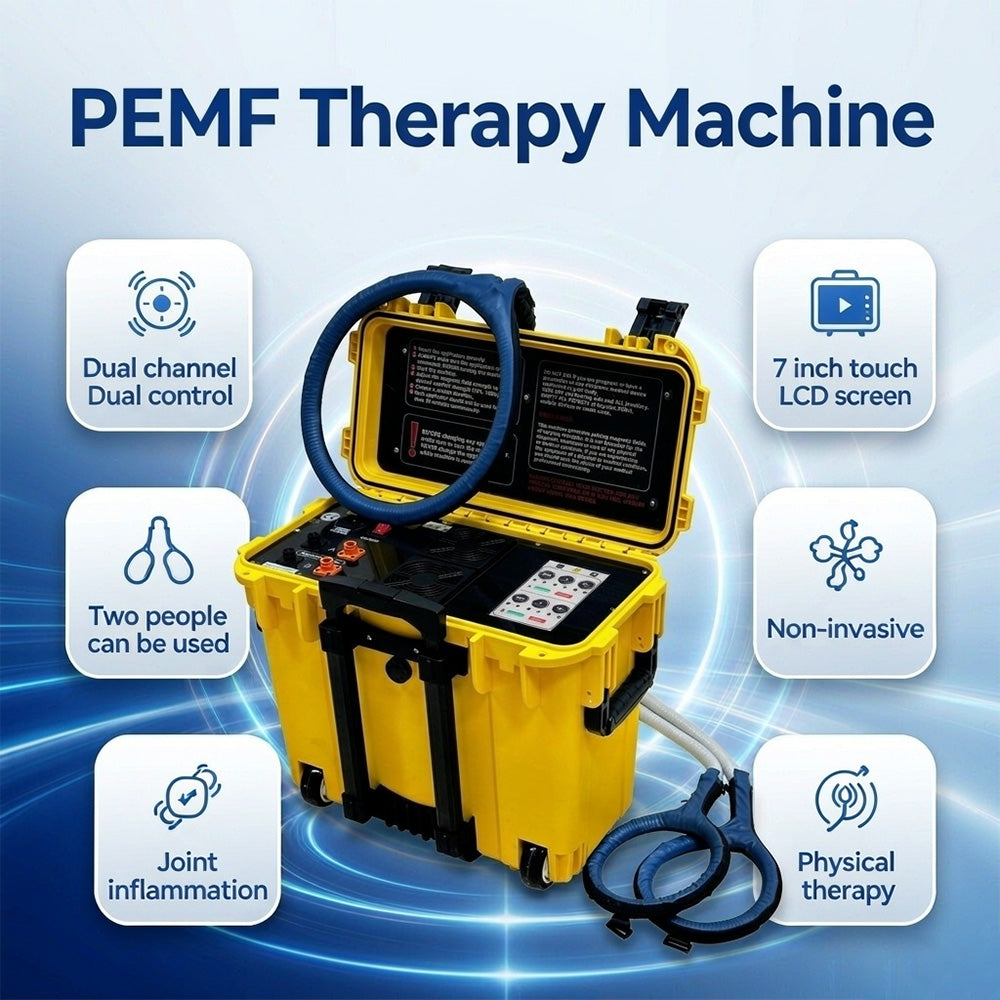 PEMF Therapy Machine HKS-29D key features - dual channel dual control, 7-inch touch LCD, non-invasive, physical therapy