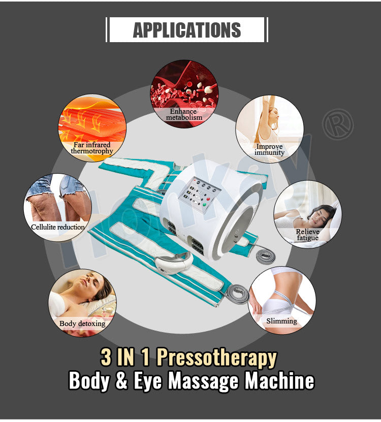 Air Pressure Pressotherapy Lymphatic Drainage Body Slimming Massager Machine