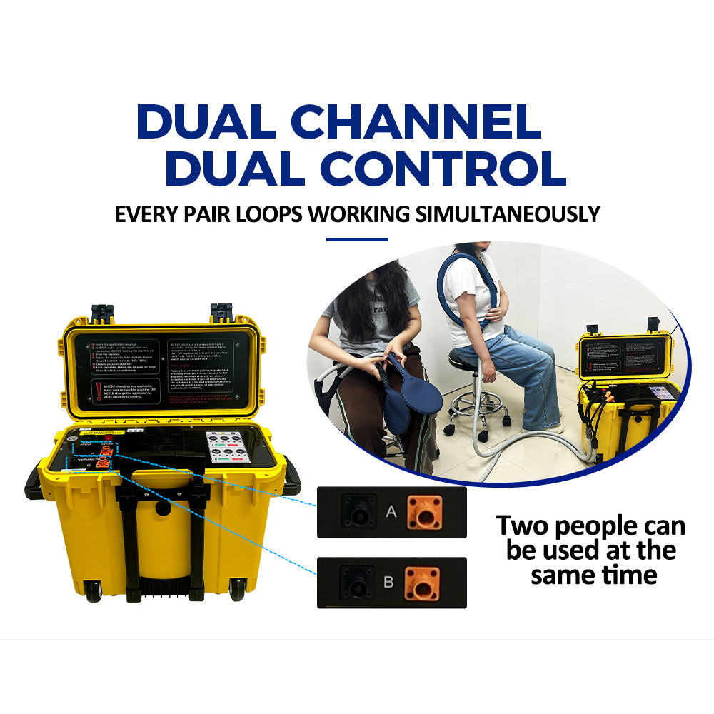 Dual channel dual control PEMF machine HKS-29D - two users on System A and System B loops at the same time
