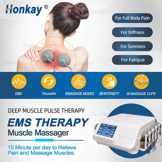 EMS therapy machine with vacuum cups for muscle training