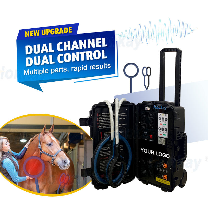 Equine PEMF therapy machine control panel and settings