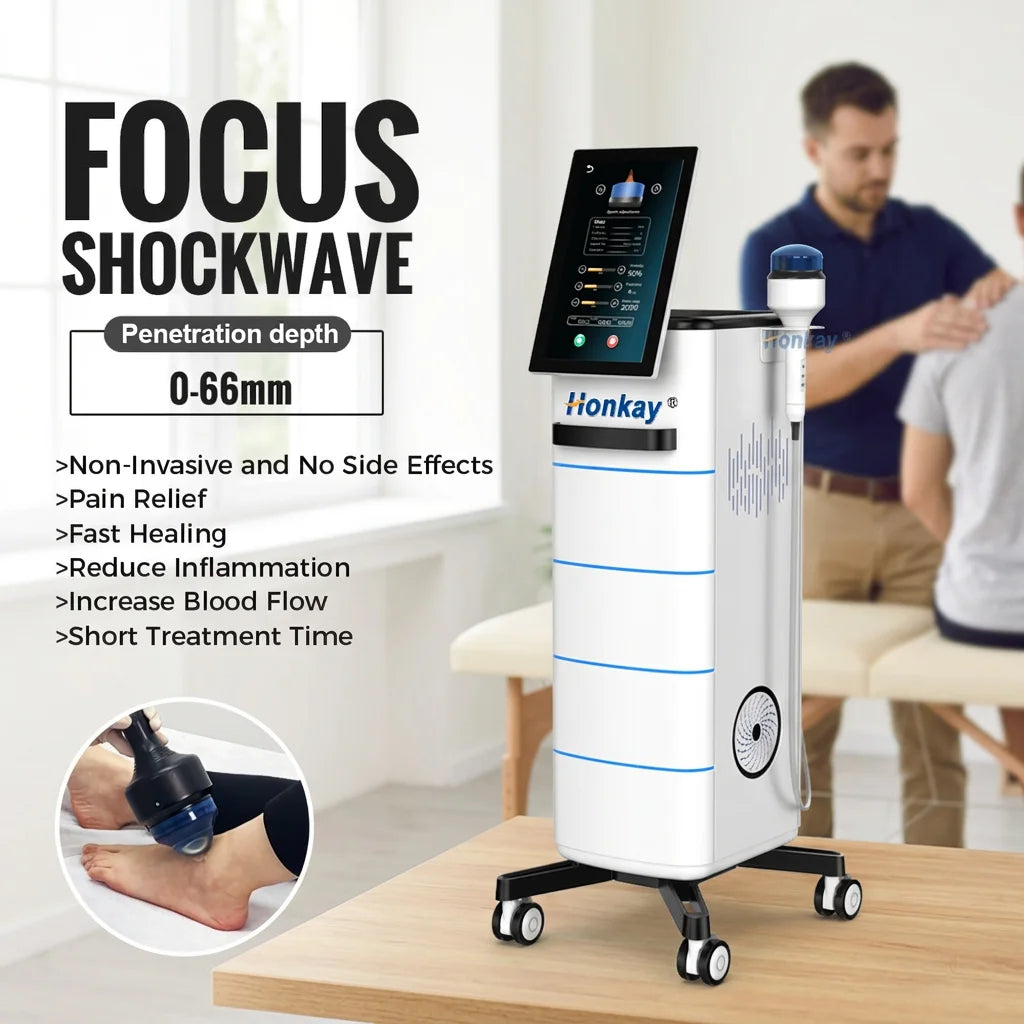 Honkay HKS-88a Focused Shockwave Therapy Machine | 7-Depth Adjustable for Pain Relief & Joint Mobility