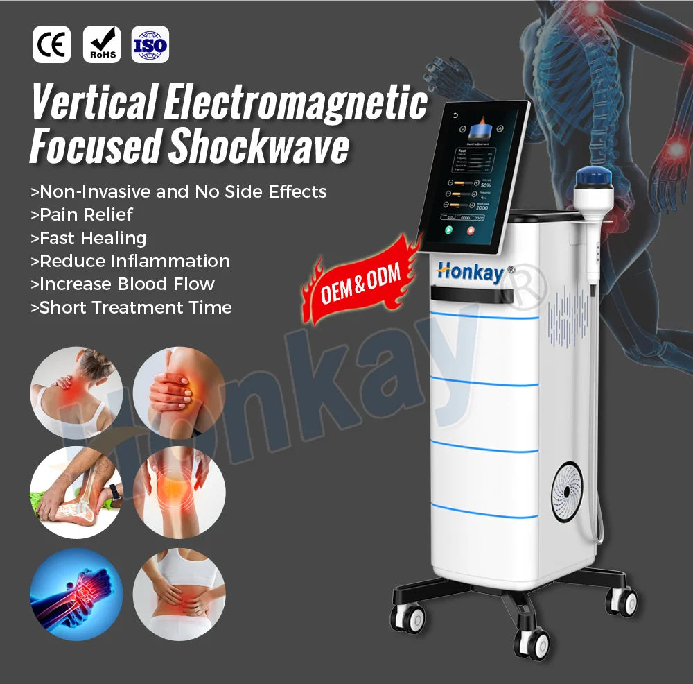 Honkay HKS-88a Focused Shockwave Therapy Machine | 7-Depth Adjustable for Pain Relief & Joint Mobility