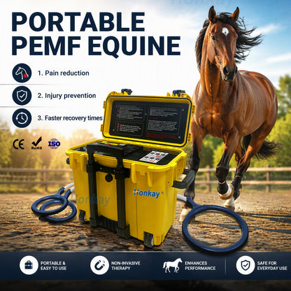 Portable Dual Control PEMF Machine for Equine HKS-29D with large loop and butterfly loop, CE RoHS ISO certified