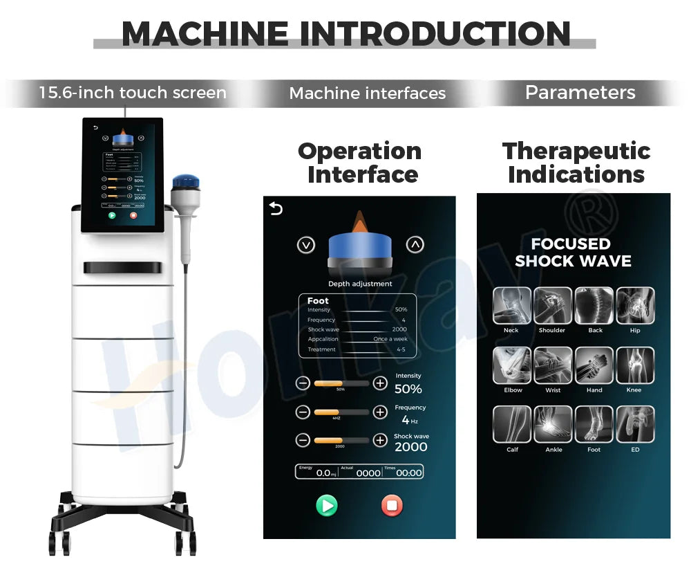 Honkay HKS-88a Focused Shockwave Therapy Machine | 7-Depth Adjustable for Pain Relief & Joint Mobility