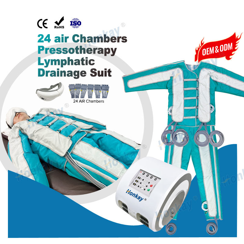 Pressotherapy machine with compression therapy for lymphatic drainage