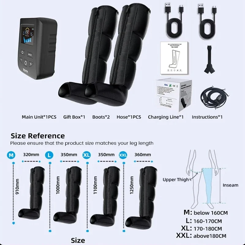 Professional leg massage boots for sports recovery and wellness